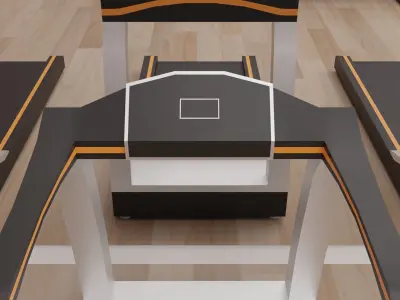 Fitness club Low-poly 3D model