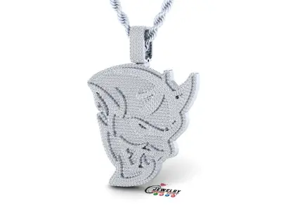 Custom SRT Dodge Hellcat Diamond Pendant - SRT Demon Face  3D print model