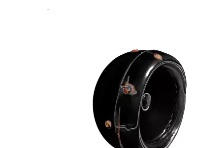 Vintage Damaged Chrome Vehicle Headlight Low-poly 3D model