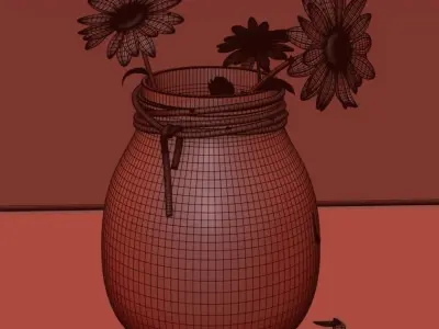 Spring daisy set 3D model