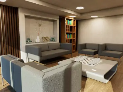 Escena sala moderna minimalista 3D model
