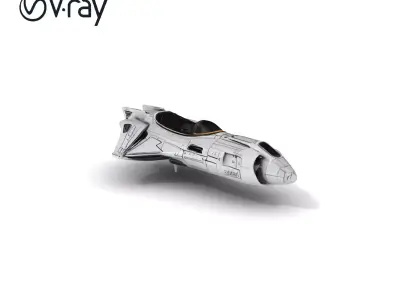 Futuristic Spaceship Model Pack Low-poly 3D model