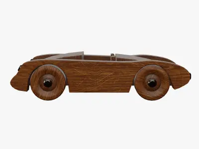Wooden Toy Sports Car 3D model