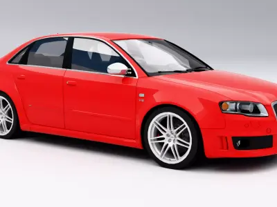 Audi RS4 2008 Low-poly 3D model