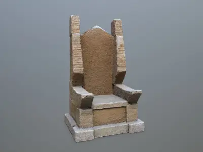 Stone Throne Low-poly 3D model