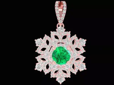 Luxury Snowflake Diamond Pendant  1201 3D print model