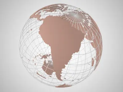 Globe News Skeleton Light Brown 3D model