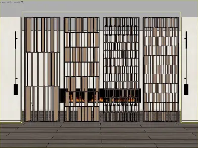 Modern Metal Partition 3D Model - Luxury Divider 3D model