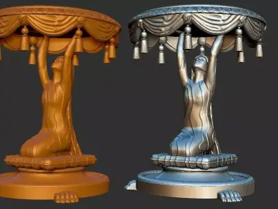 woman carrying table sculpture 3d printable model   3D print model