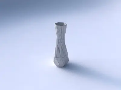 Vase larger opening hexagon with twisted random triangle plates 3D print model