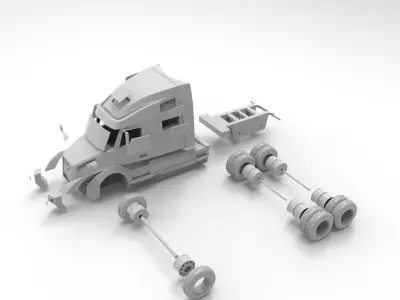 volvo vnl 860 truck 3D print model