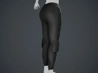 Black Sport Pants  Style 1 Low-poly 3D model
