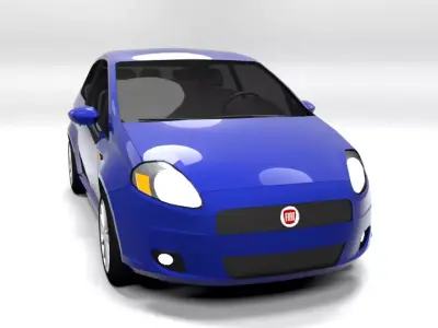 FIAT GRANDE PUNTO 3DR LOWPOLY Low-poly 3D model