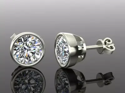 Women Diamond Earrings 3D print model 28