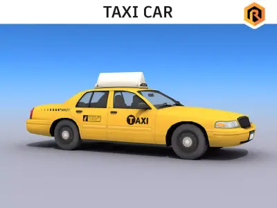 New York Taxi Car Low-poly 3D model