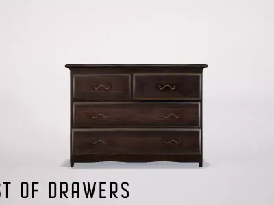 Chest Of Drawers - gameready low Low-poly 3D model
