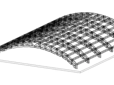 Hangar Design High Detail Model Revit Structure 3D model