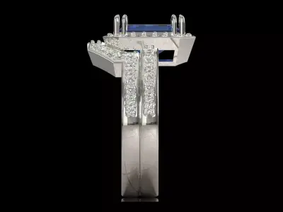 Bridal wedding STL 3DM jewelry ring model wr0119 3D print model