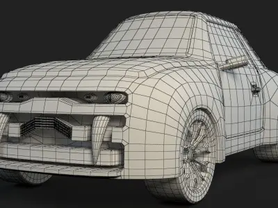 CartoonCar car Low-poly 3D model