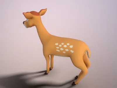 Cartoon Doe Low-poly 3D model