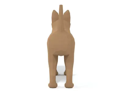 Low Poly Cartoon Yorkshire Terrier Dog Low-poly 3D model