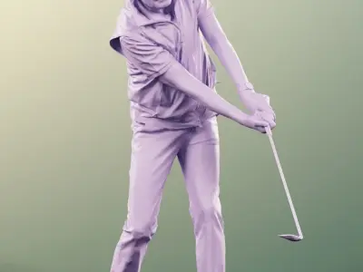 Norman 11822 - Golfer Golfplayer Hitting Caddy Best-Ager 3D model