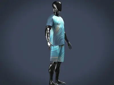 Sports Jersey with Short Pant Low-poly 3D model