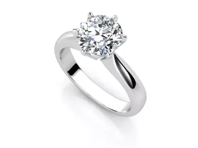 dmc-02 solitaire diamond engagement ring 3D print model