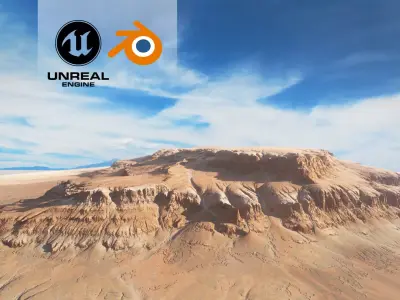 Desert Plateau Medium version 5 3D model