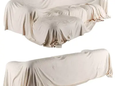 Camaleonda Sofa Covered With Luxury Fabric 3D model