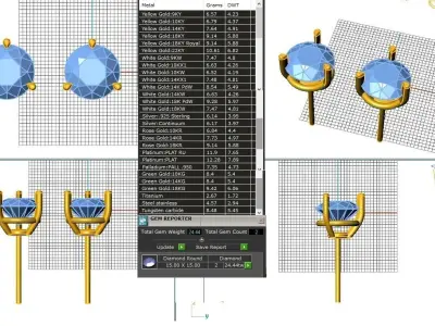 Diamond Jewelry Stud Earrings 15mm 3D print model