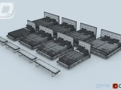Anika Bed Set 3D model