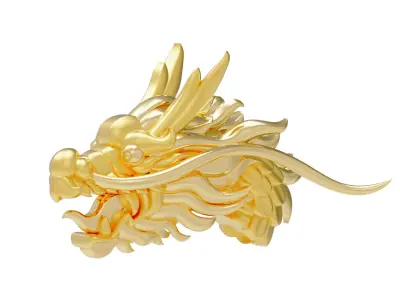 AN0016 3D Printable oriental Chinese Dragon head 3D print model  3D print model