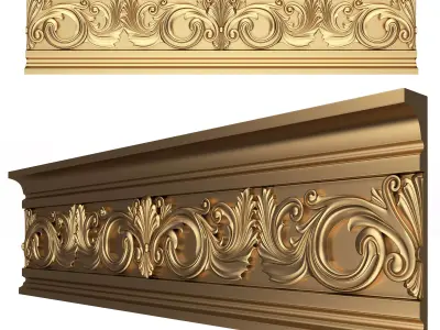 Cornice Decoration Molding 018 Low-poly 3D model
