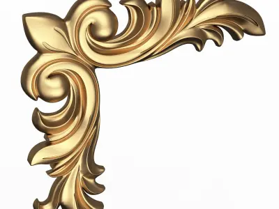 Corner Carved Plaster Molding Decoration 015 Low-poly 3D model