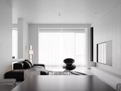 Modern living room dining room interior scenes 156 3D model