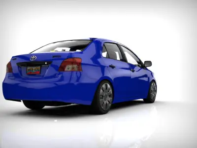 TOYOTA SEDAN BELTA 2008 HQ POLY  3D model