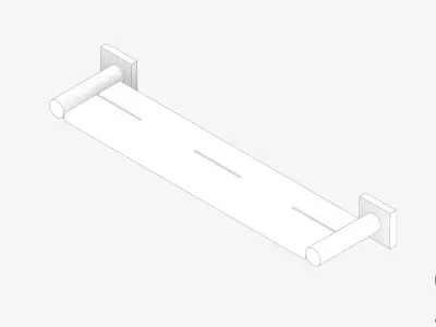 Shelf - Metal - Luxury - Round - Square Plate Low-poly 3D model
