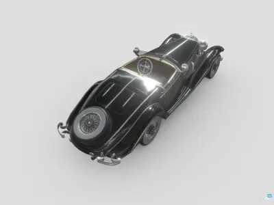 MercedesBenz 540K 1936 Low-poly 3D model