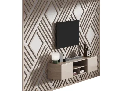 Modern TV Wall 020 3D model