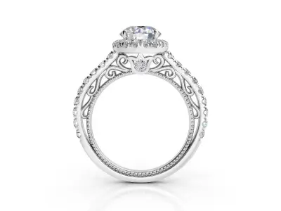 ZRP018 person engagement ring in rose gold 3D print model