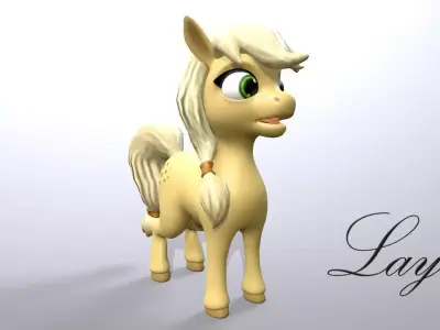 cartoon pony layla Low-poly 3D model