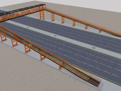 Steel Pedestrian Bridge Type-34 3D model