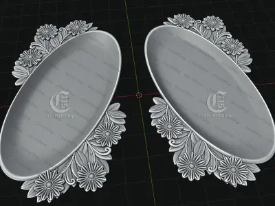 Decorative Tray V2 - 3D STL files for CNC and 3D Printer  3D model