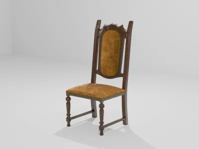 Old Decorative Low-High poly Dining Table Low-poly 3D model