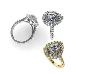 Diamond ring Solitaire ring model jewelry 3D print model 3D 3D print model