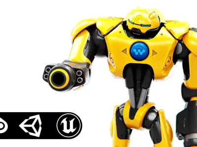 GUARD DROID X-5000 Rigged for Unreal Engine - Unity - MIXAMO  3D model