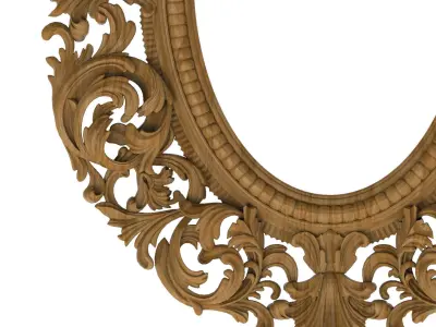 Carved picture frame STL 3D model 74