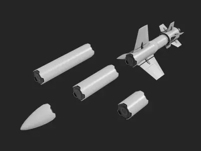 Sci Fi Missile Shark series Demo Kit Free low-poly 3D model