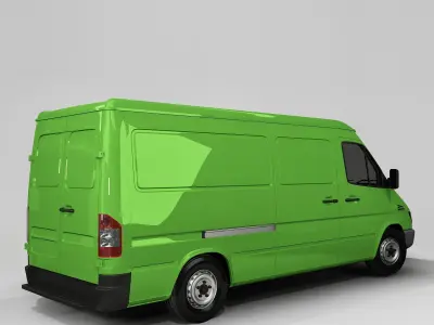 Sprinter Mercedez Low-poly 3D model